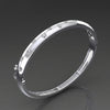 Flush-Set Diamond 925 Silver Gold-Plated Bangle | Bezel CZ Hinged Cuff Bracelet