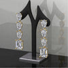Multi-Stone Emerald and Pear-Cut 925 Silver Statement Earrings | Luxury CZ Dangle Earrings