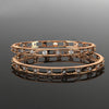 Open Wire Gold-Plated 925 Silver Bangles Set | Solitaire Stone Open Cuff Bangle