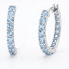 Blue Topaz Sterling Silver Hoop Earrings