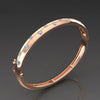 Flush-Set Diamond 925 Silver Gold-Plated Bangle | Bezel CZ Hinged Cuff Bracelet