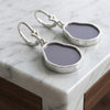 Rose Gold-Plated 925 Silver Purple Chalcedony Leverback Earrings | Organic Gemstone Drop Earrings