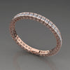 Mansav Royale Gold Tennis Bracelet | Luxury Princess-Cut Channel-Set 925 Silver Jewelry