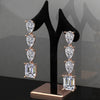 Multi-Stone Emerald and Pear-Cut 925 Silver Statement Earrings | Luxury CZ Dangle Earrings