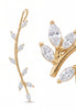 Gold Leaf Ear Crawlers with Marquise Stones
