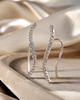 Gold-Plated 925 Silver Curved Ear Climber Earrings | Wavy Pave CZ Crawler Earrings
