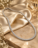 Classic Prong-Set 925 Silver Tennis Necklace | Brilliant Round CZ Diamond Line Necklace