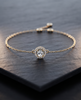 Gold-Plated 925 Silver Halo Solitaire Chain Bracelet | Dainty CZ Diamond Station Bracelet