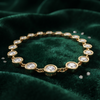 Bezel-Set CZ Gold-Plated 925 Silver Tennis Bracelet | Station Link Bracelet