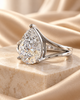 Pear-Cut Solitaire Split-Shank 925 Silver Ring | Luxury Teardrop CZ Engagement Ring