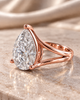 Pear-Cut Solitaire Split-Shank 925 Silver Ring | Luxury Teardrop CZ Engagement Ring