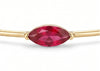 Minimalist Gold Bangle with Marquise-Cut Red Gemstone