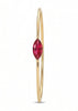 Minimalist Gold Bangle with Marquise-Cut Red Gemstone