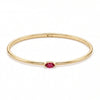 Minimalist Gold Bangle with Marquise-Cut Red Gemstone