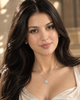 Round Halo Solitaire and Station 925 Silver Pendant Necklace | Pave CZ Diamond Necklace