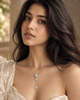 Bezel-Set CZ Y-Drop 925 Silver Station Necklace | Modern Lariat Pendant Necklace