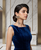 Geometric Pyramid Sapphire and Diamond 925 Silver Statement Earrings | Luxury Pave-Set Dangle Earrings