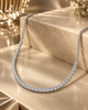 Classic Prong-Set 925 Silver Tennis Necklace | Brilliant Round CZ Diamond Line Necklace