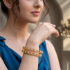 Open Wire Gold-Plated 925 Silver Bangles Set | Solitaire Stone Open Cuff Bangle