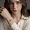 Gold-Plated 925 Silver Halo Solitaire Chain Bracelet | Dainty CZ Diamond Station Bracelet