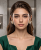 Gold-Plated 925 Silver Starburst Cluster Stud Earrings | Baguette and Round CZ Studs