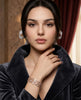 Triple-Strand Rose Gold-Plated 925 Silver Watch Band | Bezel-Set CZ Smartwatch Strap