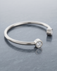 Minimalist Bezel Solitaire Open Cuff 925 Silver Bangle | Adjustable Open-End Bracelet