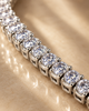 Classic Prong-Set 925 Silver Tennis Necklace | Brilliant Round CZ Diamond Line Necklace