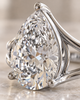 Pear-Cut Solitaire Split-Shank 925 Silver Ring | Luxury Teardrop CZ Engagement Ring