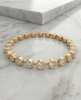 Bezel-Set CZ Gold-Plated 925 Silver Tennis Bracelet | Station Link Bracelet