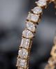 Multi-Shape Mixed Stone Gold-Plated 925 Silver Tennis Bracelet | Fancy CZ Statement Bangle
