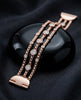 Triple-Strand Rose Gold-Plated 925 Silver Watch Band | Bezel-Set CZ Smartwatch Strap