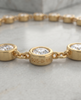 Bezel-Set CZ Gold-Plated 925 Silver Tennis Bracelet | Station Link Bracelet