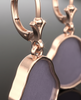 Rose Gold-Plated 925 Silver Purple Chalcedony Leverback Earrings | Organic Gemstone Drop Earrings
