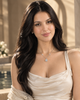 Round Halo Solitaire and Station 925 Silver Pendant Necklace | Pave CZ Diamond Necklace