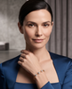Gold-Plated 925 Silver Solitaire Station Bangle | Multi-Stone CZ Cuff Bracelet