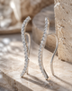 Gold-Plated 925 Silver Curved Ear Climber Earrings | Wavy Pave CZ Crawler Earrings