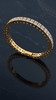 Mansav Royale Gold Tennis Bracelet | Luxury Princess-Cut Channel-Set 925 Silver Jewelry
