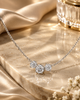 Three-Stone 925 Silver Pendant Necklace | Brilliant Round CZ Diamond Station Necklace