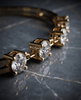 Gold-Plated 925 Silver Prong-Set Station Bangle | Multi-Stone CZ Link Bracelet