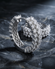 Triple-Row Pave-Set CZ 925 Silver Huggie Hoop Earrings | Wide Diamante Statement Hoops