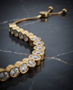 Bezel-Set CZ Gold-Plated 925 Silver Bolo Tennis Bracelet | Adjustable Slider Bracelet