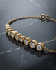 Gold-Plated 925 Silver Multi-Stone Station Chain Bracelet | Bezel CZ Dainty Bracelet