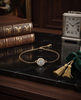 Gold-Plated 925 Silver Halo Solitaire Chain Bracelet | Dainty CZ Diamond Station Bracelet