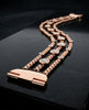 Triple-Strand Rose Gold-Plated 925 Silver Watch Band | Bezel-Set CZ Smartwatch Strap