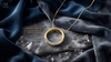 Half-Pave Open Circle 925 Silver Pendant Necklace & Matching Drop Earrings Set | CZ Jewelry Set
