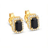Vintage Style Black Gemstone Halo Earrings