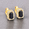 Vintage Style Black Gemstone Halo Earrings