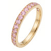 Elegant Pink Stone Stacking Ring – Tri-Color Metal Collection