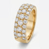 Heavy 3-Row Prong-Set Statement Ring Series - Tri-Color